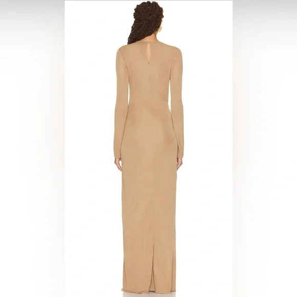 💯Authentic SAINT LAURENT Natural Beige Side Knot Gown, Seen on TV on EMMA ROBERT - Picture 3 of 17